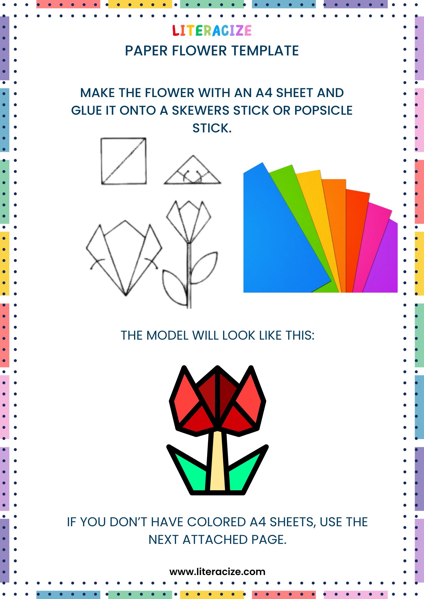 Mothers Day Crafts - Paper Flower Template